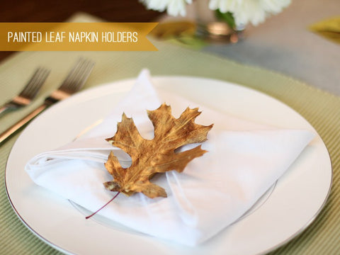 decor idea: painted leaf napkin holder