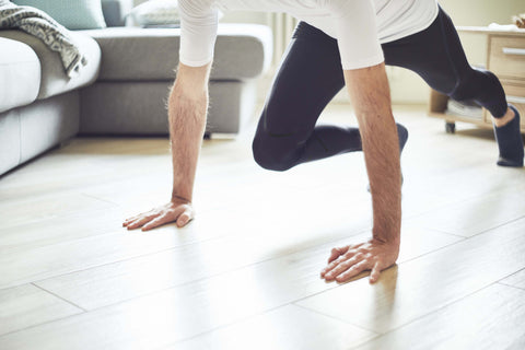 man working out inside home