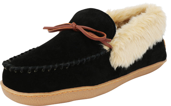 mens fur lined moccasin slippers