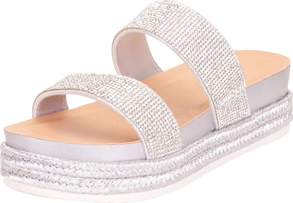 sparkly two strap sandals