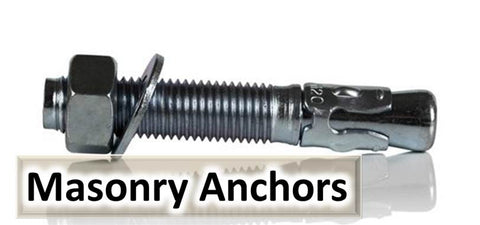 Masonry Anchor, Rawl bolt, Wall bolt, Loose Bolt anchor, Projection Bolt anchor, Drop in anchor, Sleeve bolt anchor, Concrete screw anchor, Zinc anchors, A2 Stainless Steel Anchors