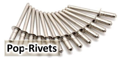 Pop rivet, Pop rivets, Blind rivet, Blind rivets, Aluminium, Steel shaft, Dome head, Countersink CSK, Countersunk