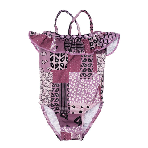 Tocoto Vintage Pink Fluor Bandana Baby Swimsuit