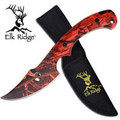 Elk Ridge TA-280C Orange Camo Fixed Blade Knife NEW-KER077OC