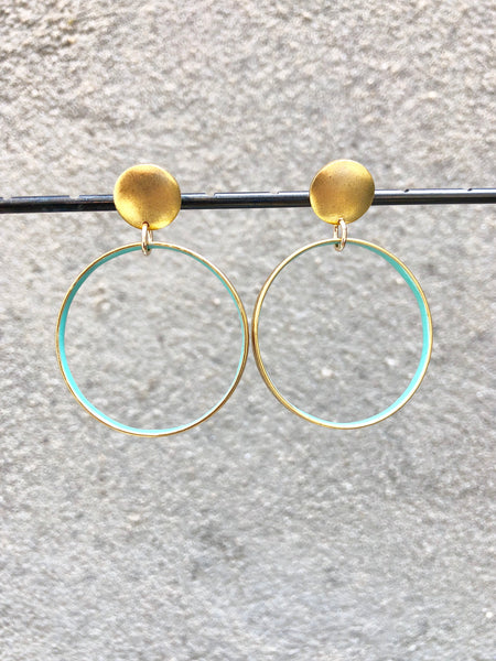 Blue Circle Earrings