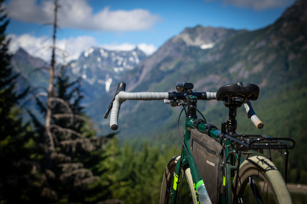 The PNW Components Coast Drop Bar and Coast Stem make bikepacking easy.