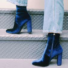 velvet boots blue