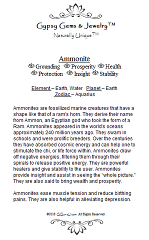 Gypsy Gems & Jewelry™ Ammonite Facts