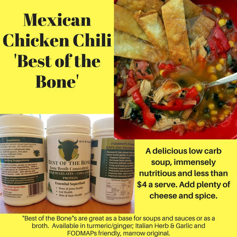 Best of the Bone Mexican Chicken Chili dish