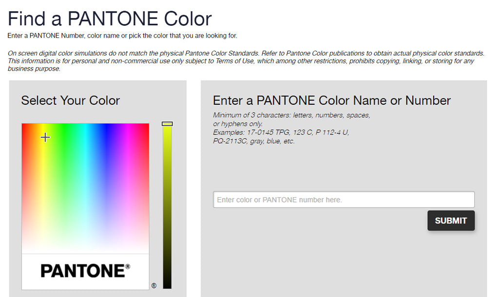 Pantone colour finder