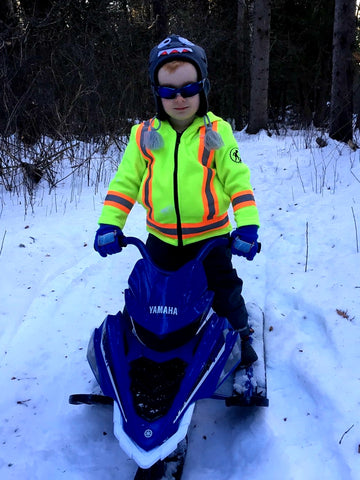 Sledding safely with Lil Worker Safety Gear