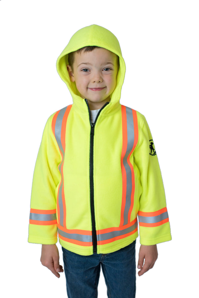 High Viz Kids' Fleece Safety Hoodie Yellow