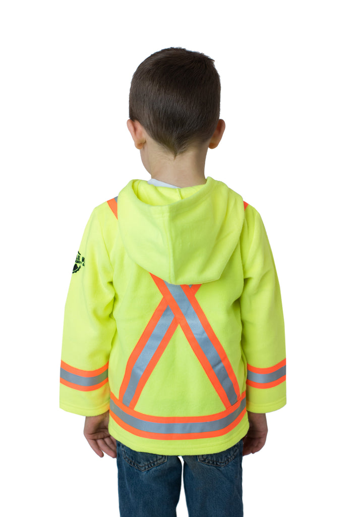 Hi Viz Kids' Fleece Safety Hoodie Yellow