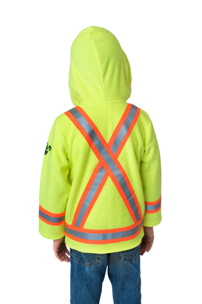 Hi Viz Kids' Fleece Safety Hoodie Yellow