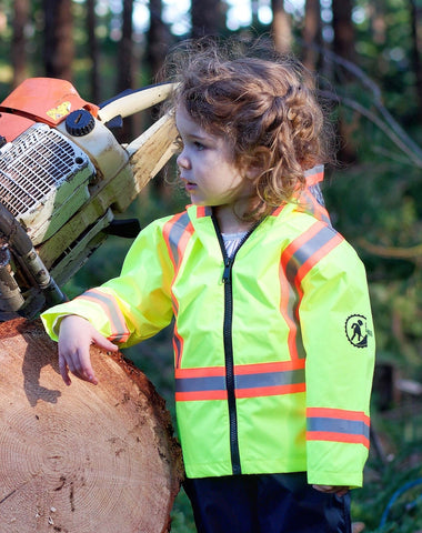 High Viz Kids' Safety Rain Jacket Yellow