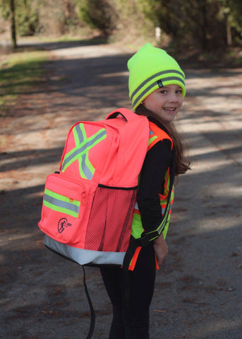 Hi Viz Kids' Safety Backpack - pink/orange