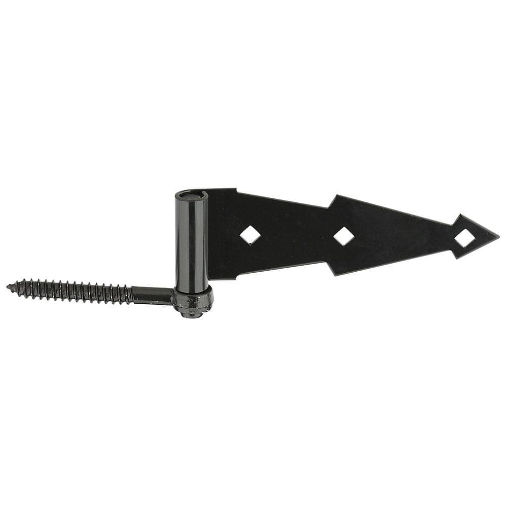 Decorative Screw Hook/Strap Hinges - Black - 7 Inches - 2 Pack