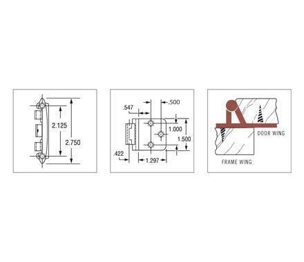 Self Closing Face Mount Variable Overlay Reverse Bevel Cabinet