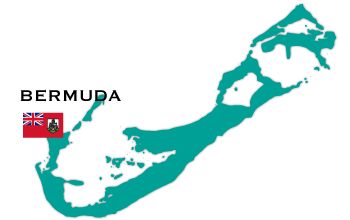 Bermuda map and flag