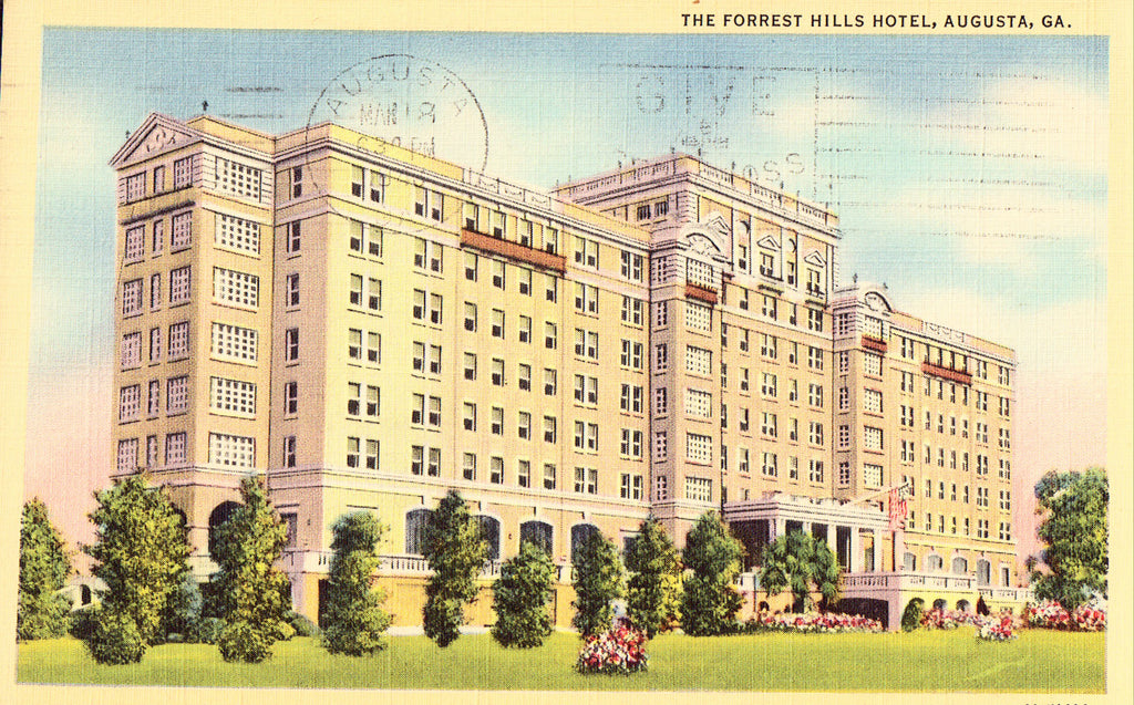 The Forrest Hills Hotel - Augusta,Georgia Linen Postcard