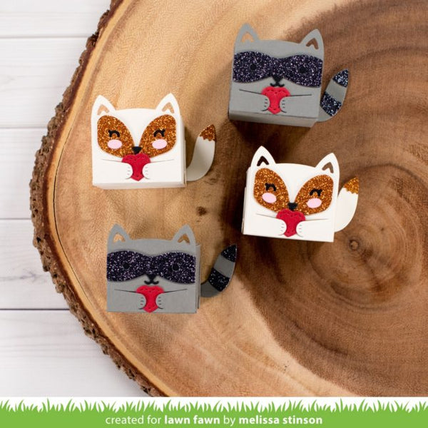 Lawn Fawn Tiny Gift Box With Raccoon & Fox Add-On  ̹ ˻