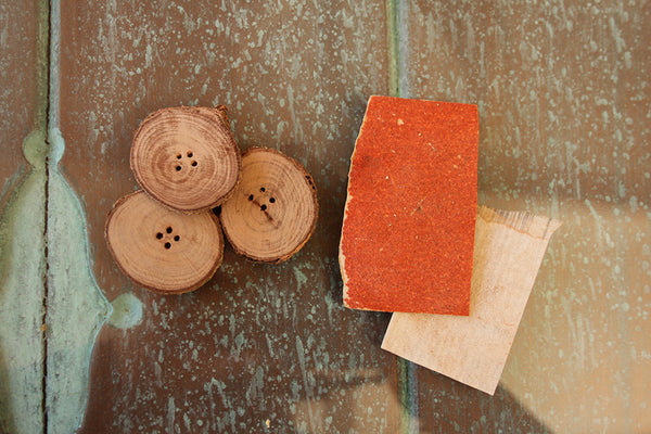Handmade Wooden Buttons - Sanding