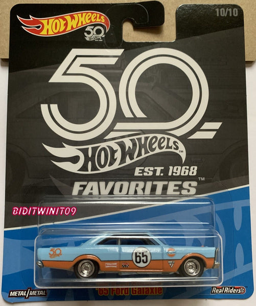 Hot Wheels Comme neuf loose 50 favoris'65 FORD GALAXIE avec real riders 