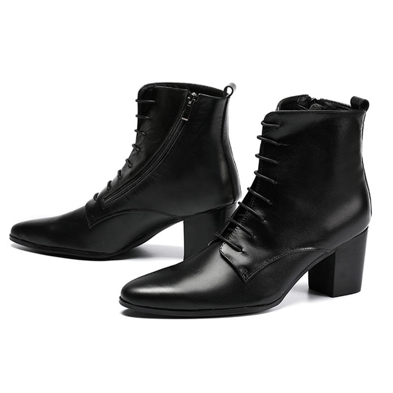 mens high black boots