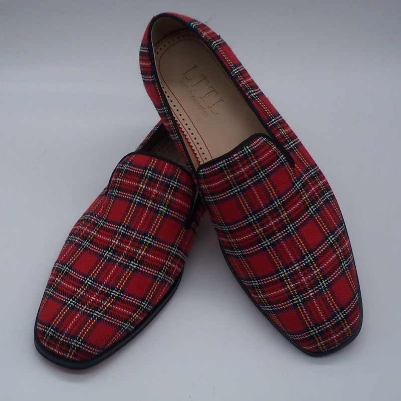 mens plaid loafers