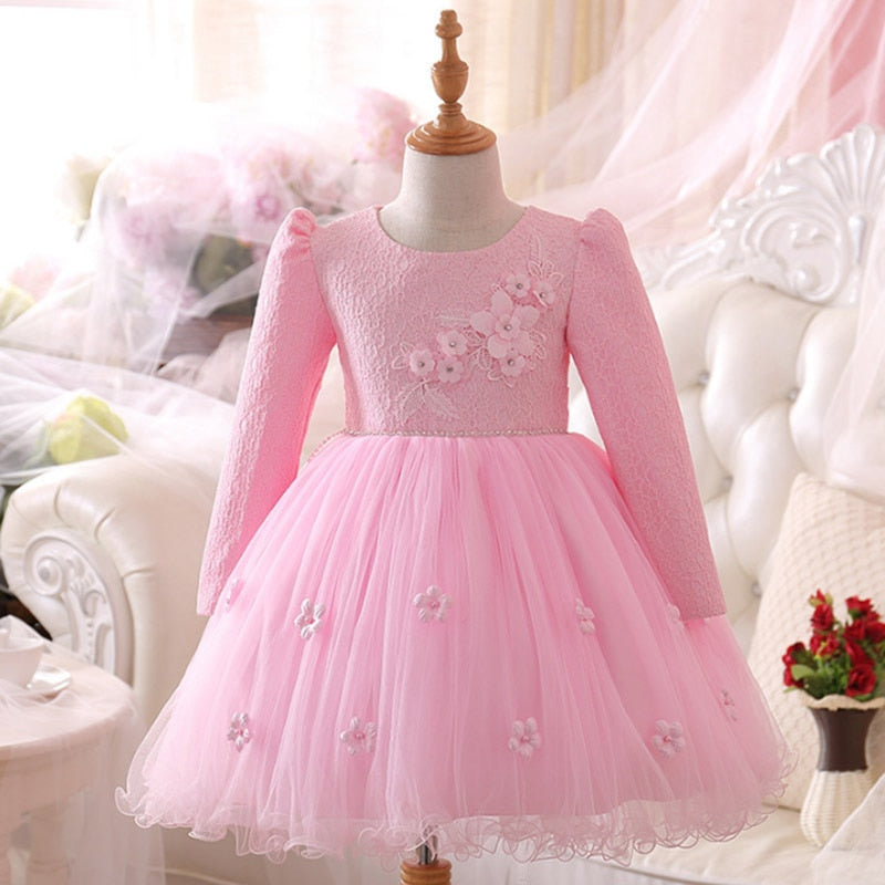 kids pink party dress