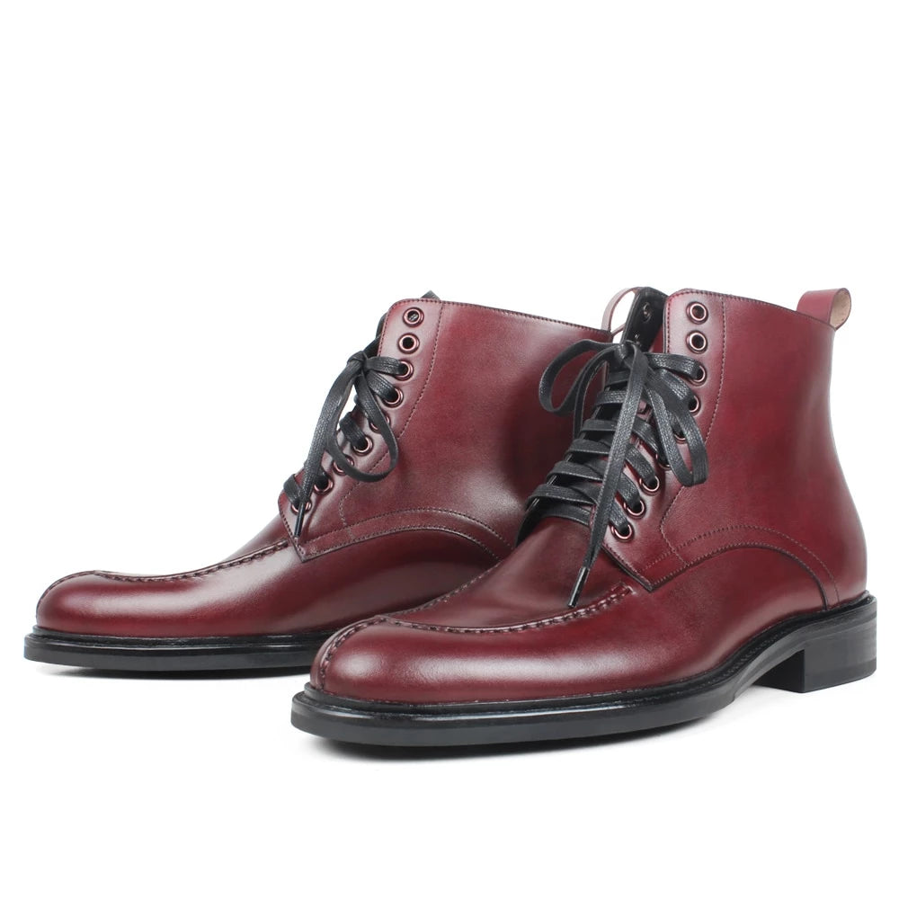 mens burgundy dress boots