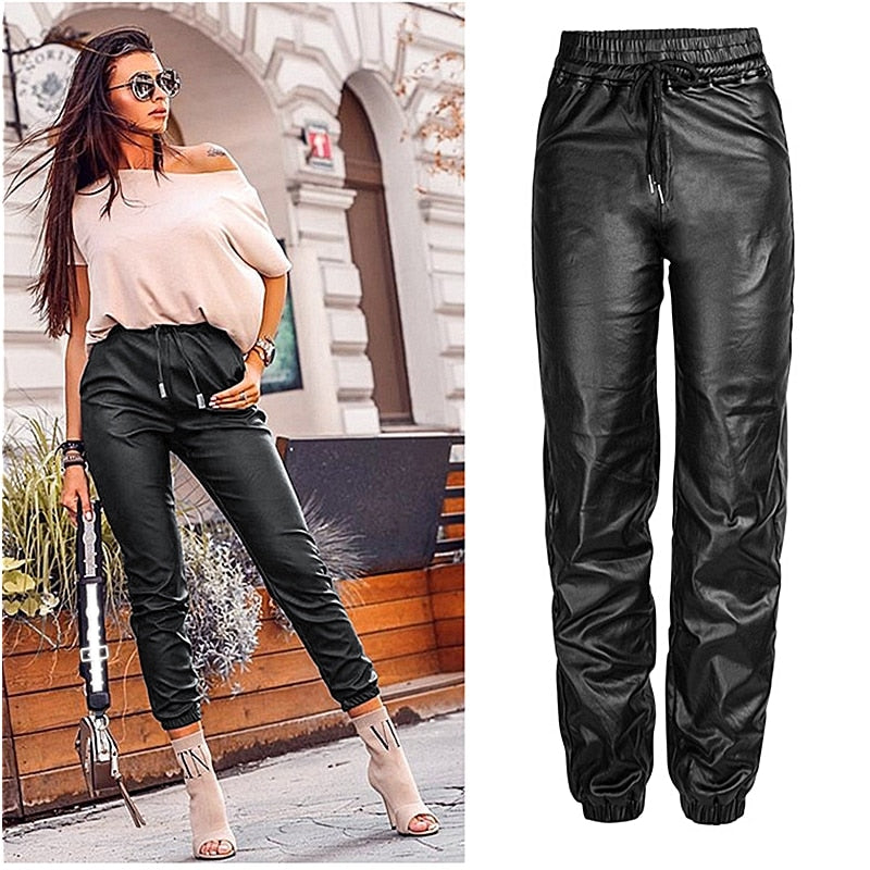 faux leather pants plus size