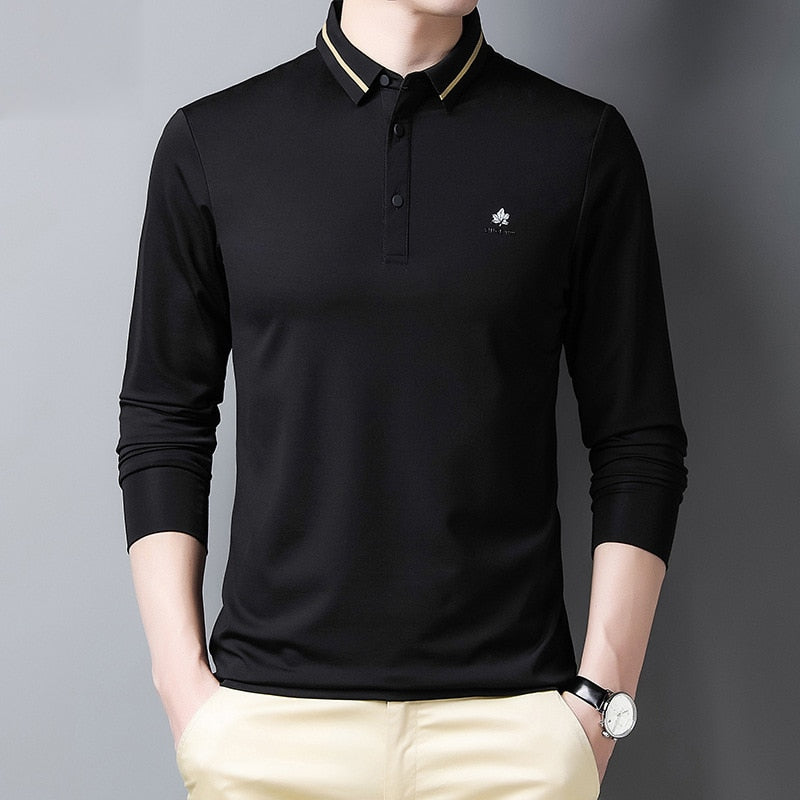 business casual long sleeve polo