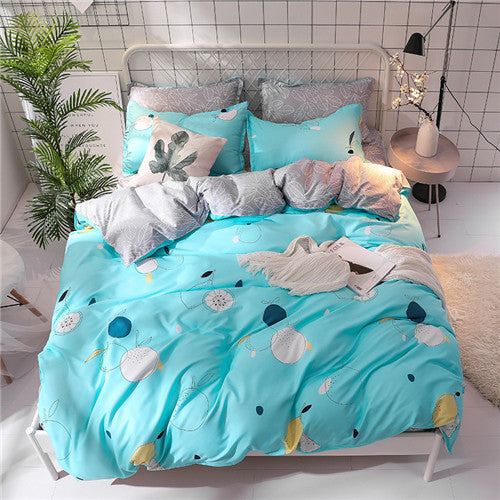 Home Textile Summer Bedding Set Orange Duvet Cover Set Geometric