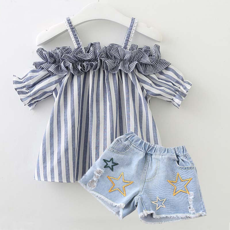 Cute striped summer clothes set for 