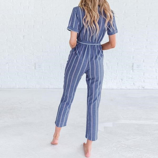 ladies striped jumpsuit