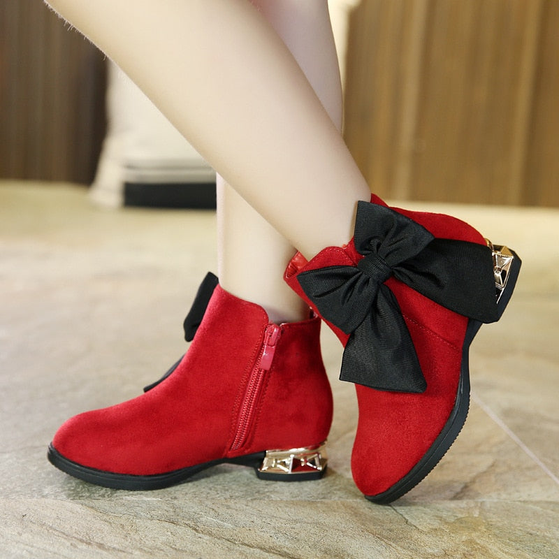 girls red leather shoes