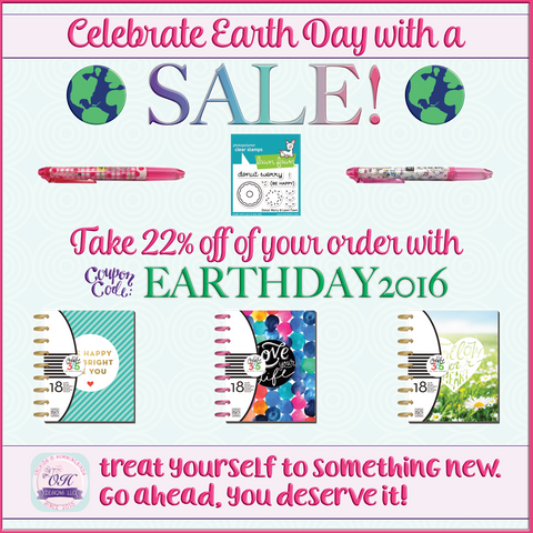 Earth Day SALE! (Take 22% off of your order with coupon code EARTHDAY2016.)