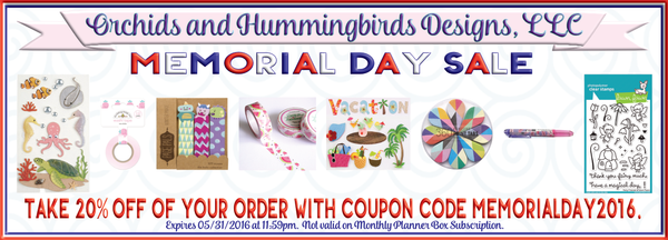 OandHDesigns.com Memorial Day 2016 SALE