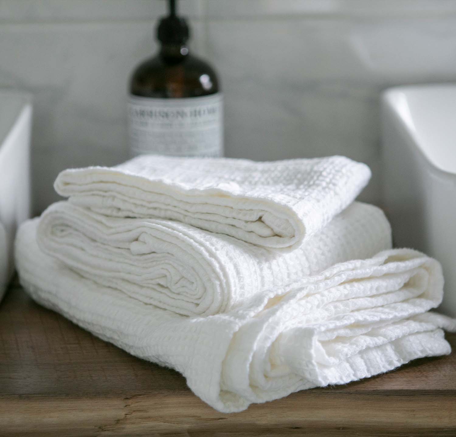Waffle Linen Hand Towel Set