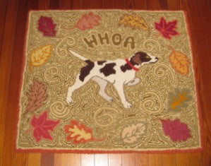 Designed and punched by Andrea Clark, Ridgeland, South Carolina. Andrea says, "The rug pictured was in honor of one of my pointers which has had a very successful Field Trial career."