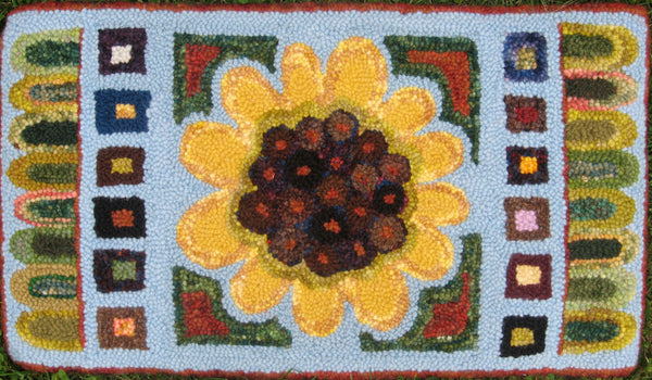 Sunflower Pennyrug. Designed by DonnaSue Shaw, Primitive Grace