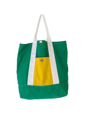Martha’s Vineyard Oversized Canvas Tote Bag  |  Emerald and Yellow