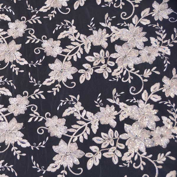 white flower lace fabric