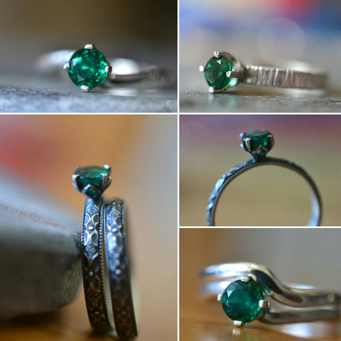 5mm Emerald Solitaire Engagement Rings & Sets