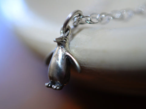 Sterling Silver Penguin Charm Pendant