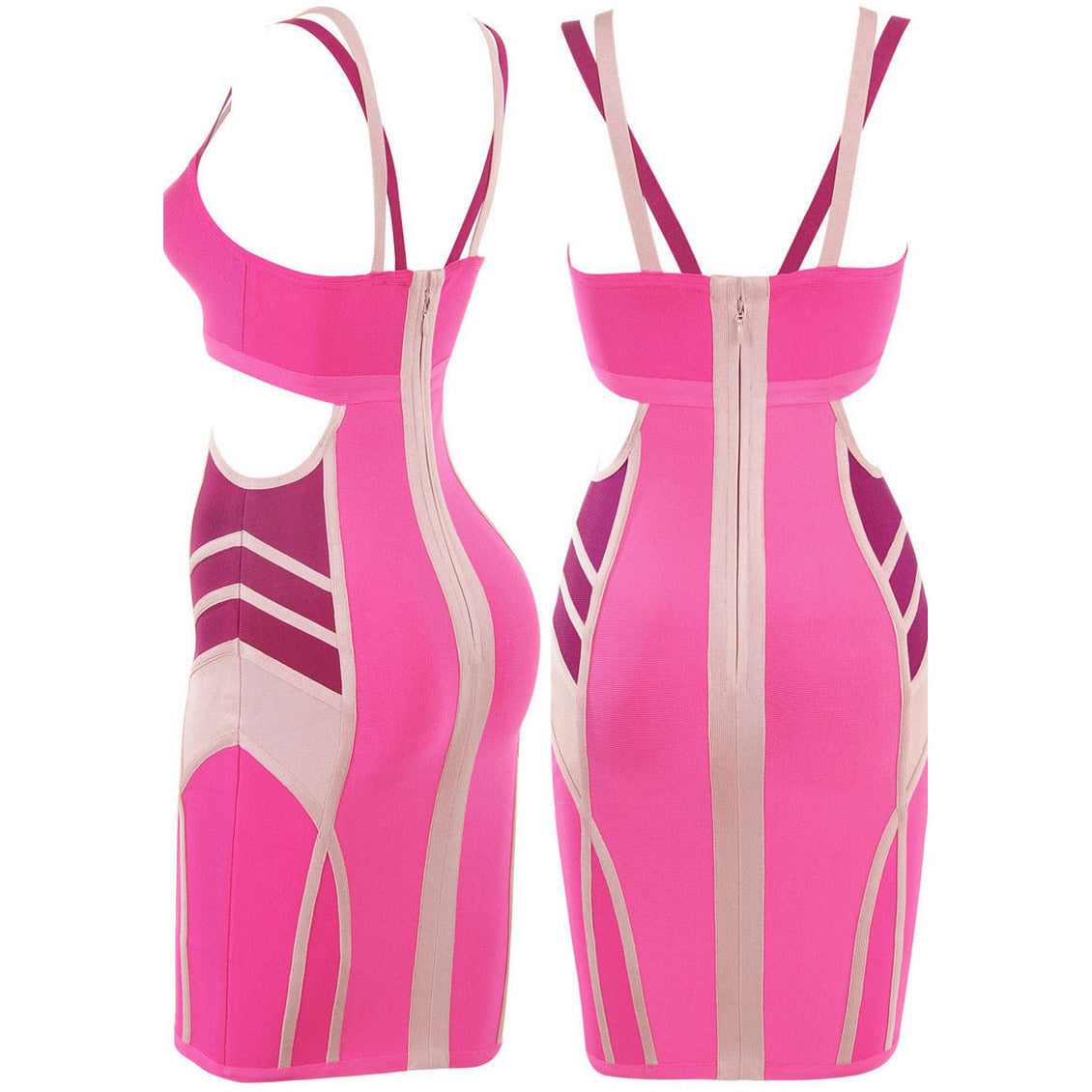 V Neck Cut Out Waist Bandage Dress LAVELIQ SALE - LAVELIQ - 2