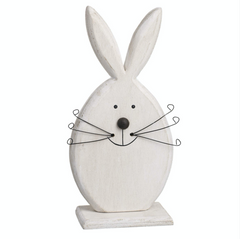 Standing wooden rabbit head