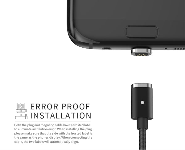 WSKEN magnetic cable error proof installation New Zealand microUSB, USB-C, Lighting (Apple) iPhone