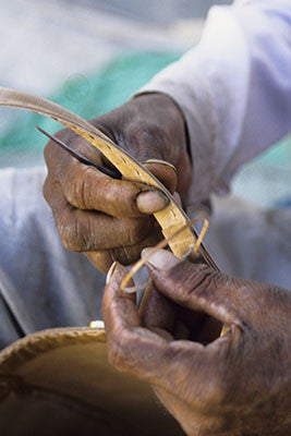 Hand stitching on Jawaja Leatherwork